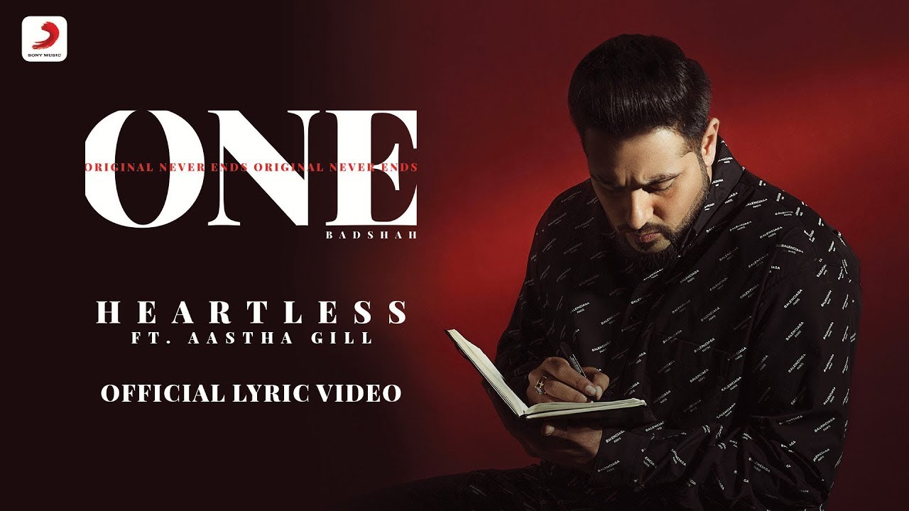 Heartless   Badshah ft Aastha Gill   ONE ALBUM  Lyrics Video