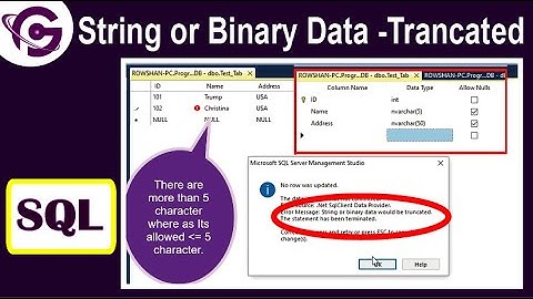 how to fix string or binary data would be truncated in sql server | ProgrammingGeek