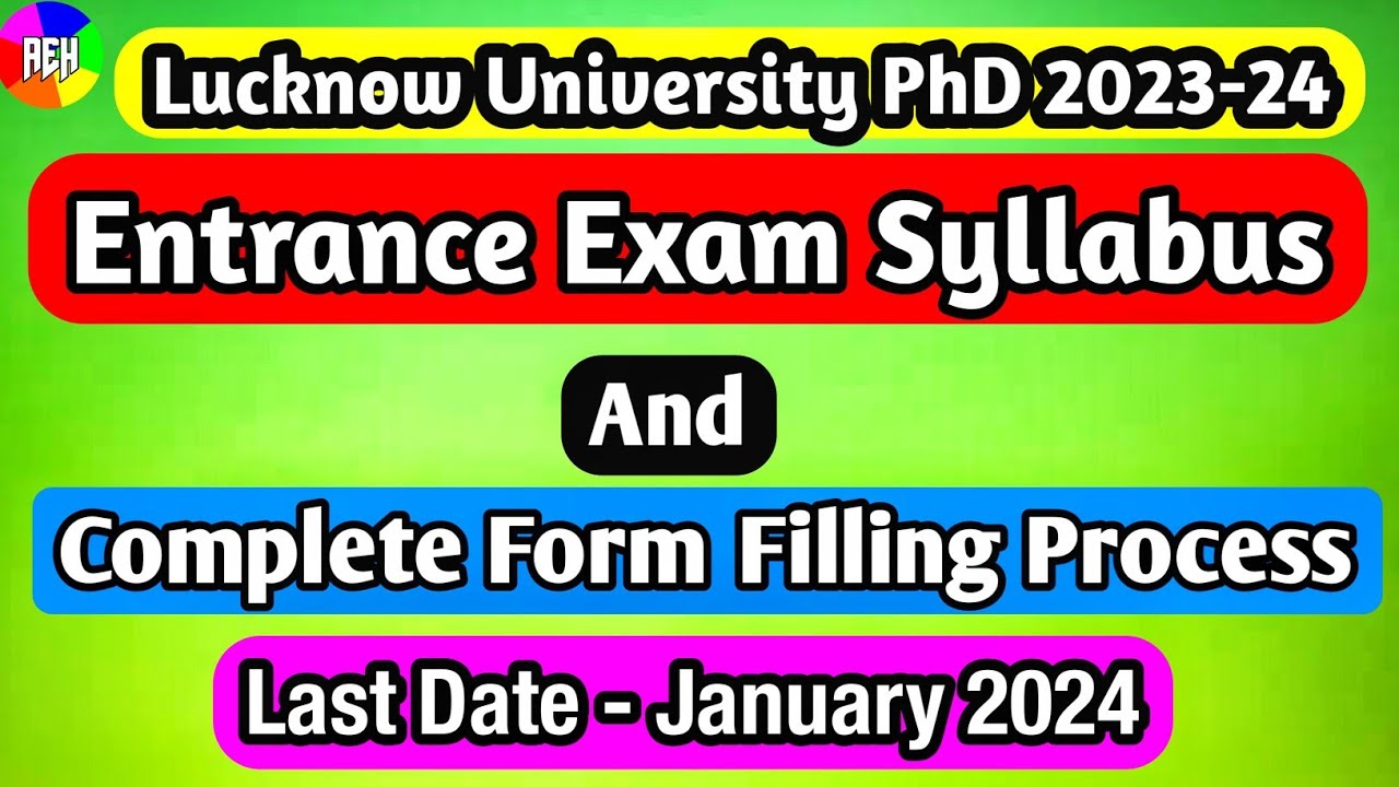 PhD Entrance Syllabus Lucknow University PhD Form Filling Process phd-entrance-syllabus-lucknow-university-phd-form-filling-process