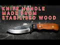 Knife Handle made from Stabilised Apple Wood and Ebony.