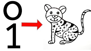 How To Draw Leopard From O1 Easy Step By Step l Drawing Pictures l Number Drawing l Drawing Tutorial