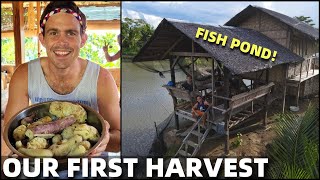 PHILIPPINES BEACH LAND FOOD HARVEST - Visiting The Famous Fish Pond (Cateel, Davao)