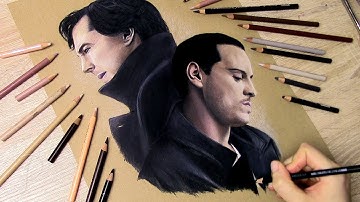 "Sheriarty" - Sherlock and Moriarty {Colored Pencil Drawing}
