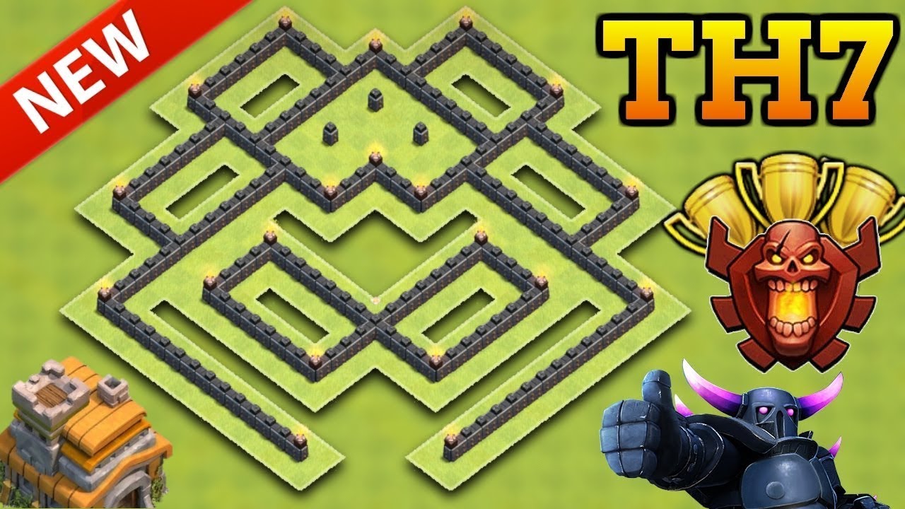 BEST Town Hall 7 (TH7) TROPHY Base 2017!! Clash of Clans NEW TH7 Trophy Base Design - CoC