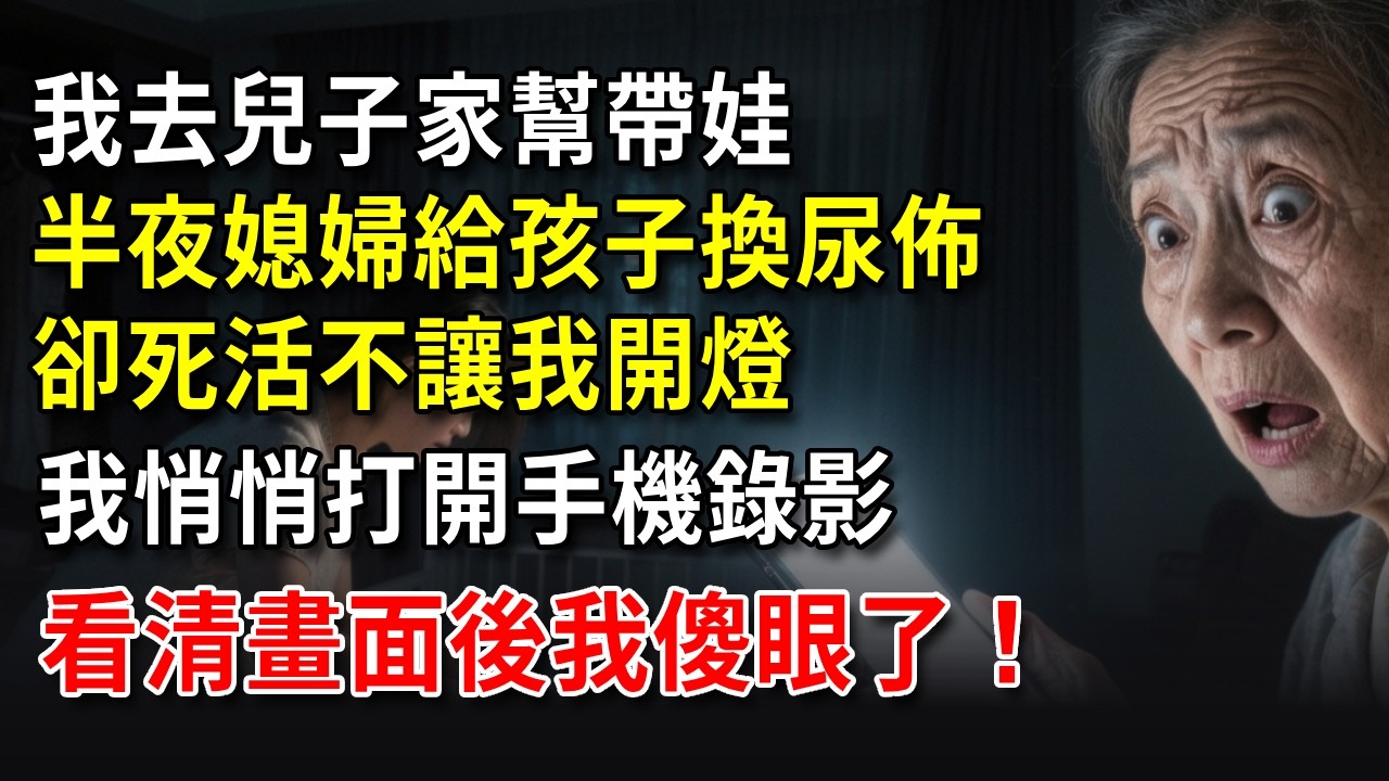我去兒子家幫帶娃，半夜媳婦給孩子換尿佈，卻死活不讓我開燈，我悄悄打開手機錄影，看清畫面後我傻眼了#中老年生活 #為人處世 #生活經驗 #情感故事 #幸福人生