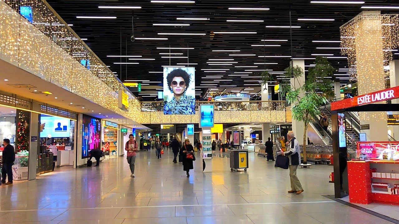 Amsterdam, Niederlande | Flughafen Schiphol Amsterdam | Flughafen-Spaziergang