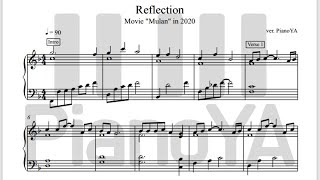 Mulan 2020 Ost Reflection Piano Sheet Music Score 뮬란 Ost 리플렉션 피아노 악보