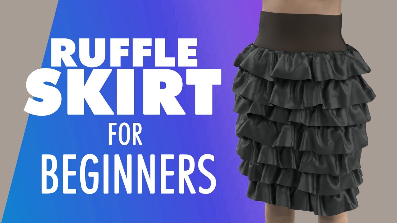 Design a Simple Ruffle Skirt in CLO3D (Beginners) - YouTube