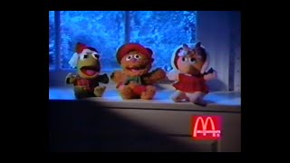 Christmas Mcdonalds Holiday Huggable Muppet Babies Plush V2 Fast Food Commercial, Nov. 1988