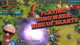 Playing "Dino Wars: Rise of Beasts", a mobile MMO game where you  take armoured dinos into battle! screenshot 5