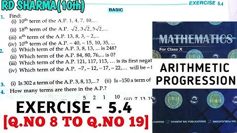 RD SHARMA CLASS 10 ARITHMETIC PROGRESSION EXERCISE- 5.4[Q.NO 8 TO 19] MATH FEAR | CHAPTER 5 | CBSE