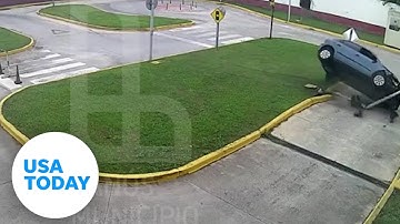 Watch: New driver crashes car during driving exam | USA TODAY