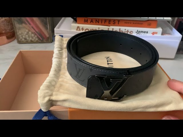 Unboxing Louis Vuitton Monogram style canvas belt with Gold Buckle