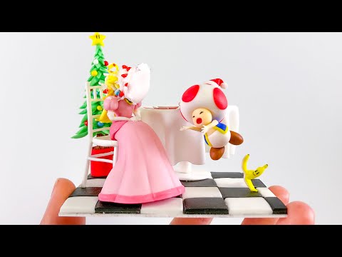 【粘土】クリスマスパーティーでやらかすキノピオ 作ってみた【マリオ】