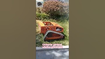 remotely controlled wheeled weed trimmer made by Vigorun Tech, Vigorun wireless crawler grass mower