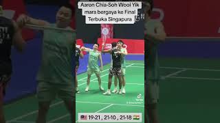 Aaron Chia-Soh Wooi Yik storm into Singapore Open Final #aaronchia #sohwooiyik #badminton #fyp