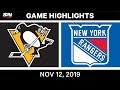 NHL Highlights | Penguins vs. Rangers – Nov. 12, 2019