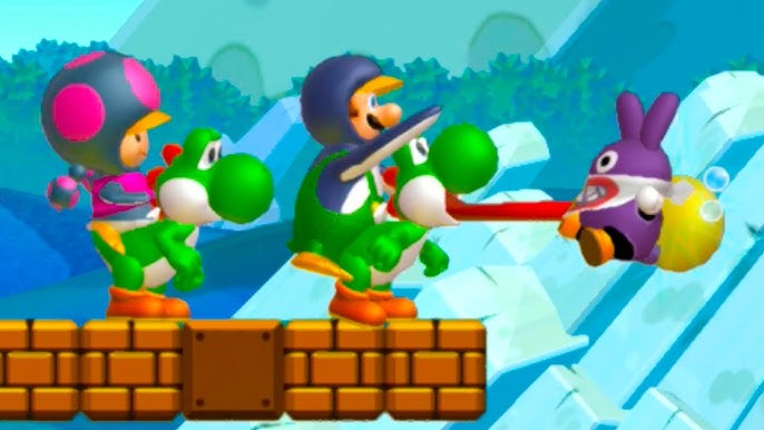 New Super Mario Bros. U Deluxe – 4 Players Walkthrough Co-Op Full