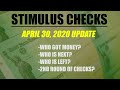 IRS Stimulus Checks 4-30-2020 Update || Who got Money, 2nd Round of Checks & More || Latest Timeline