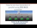 How to run two generator in parallel using Deep sea controller 8610 | How to do DG synchronization