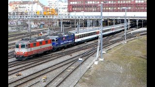 SBB Re 4/4 II 11108 & 11379 with IR37 "1979" in Basel [28.01.20]