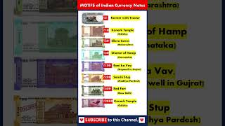 Pictures Printed on Indian Currency Notes #gk #general #knowledge #education #Motifs #Monuments