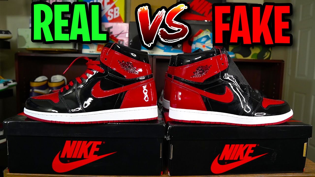 Real vs Fake Jordan 1 Patent Leather Bred! - YouTube