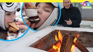Snow Day S'mores and Prank on Mommy