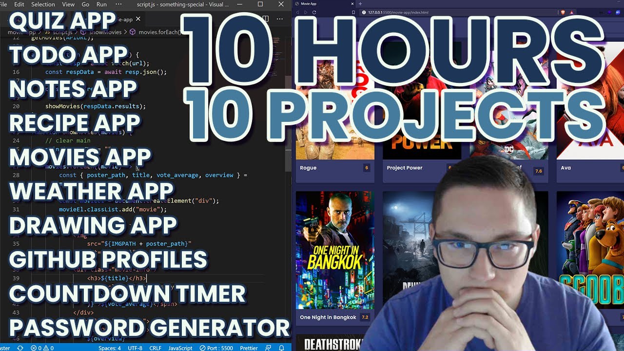 10 JavaScript Projects in 10 Hours - Coding Challenge