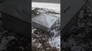 Square Stainless Steel Sloped Peak Pyramidal Shape Fire Pit Cover