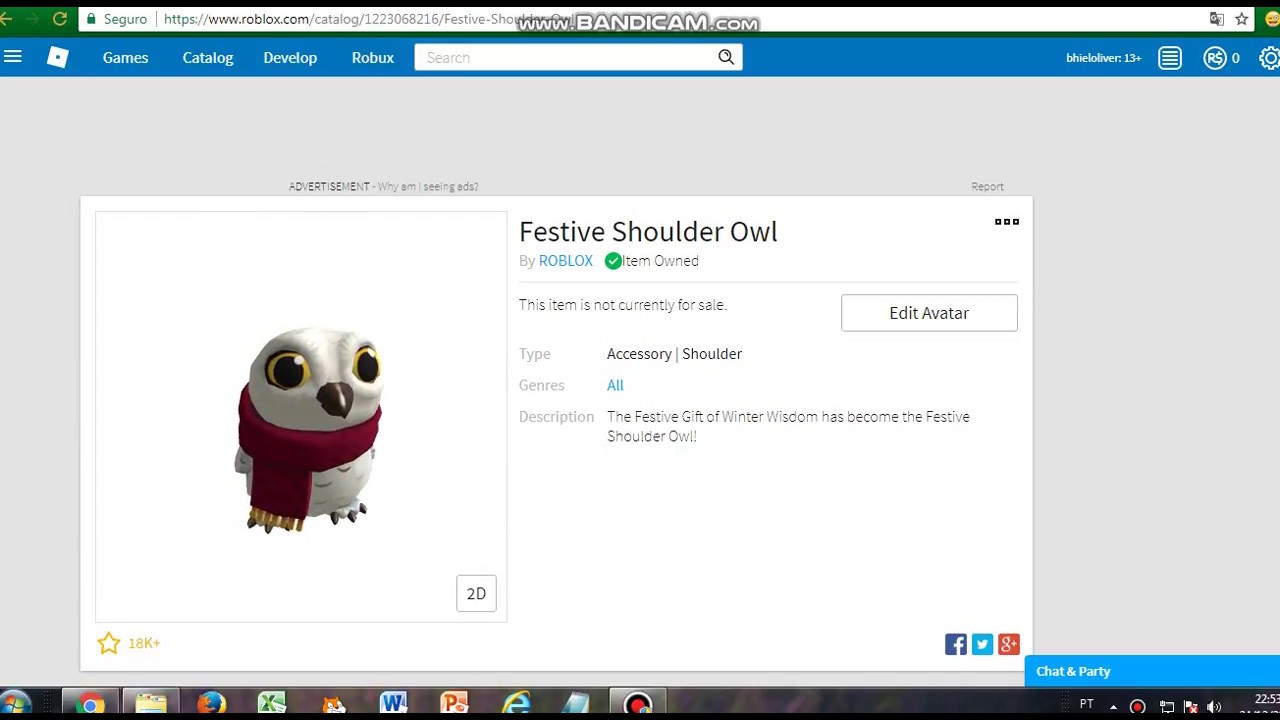 The Festive Gift Of Winter Wisdom Has Become The Festive Shoulder Owl Youtube - festive shoulder owl roblox
