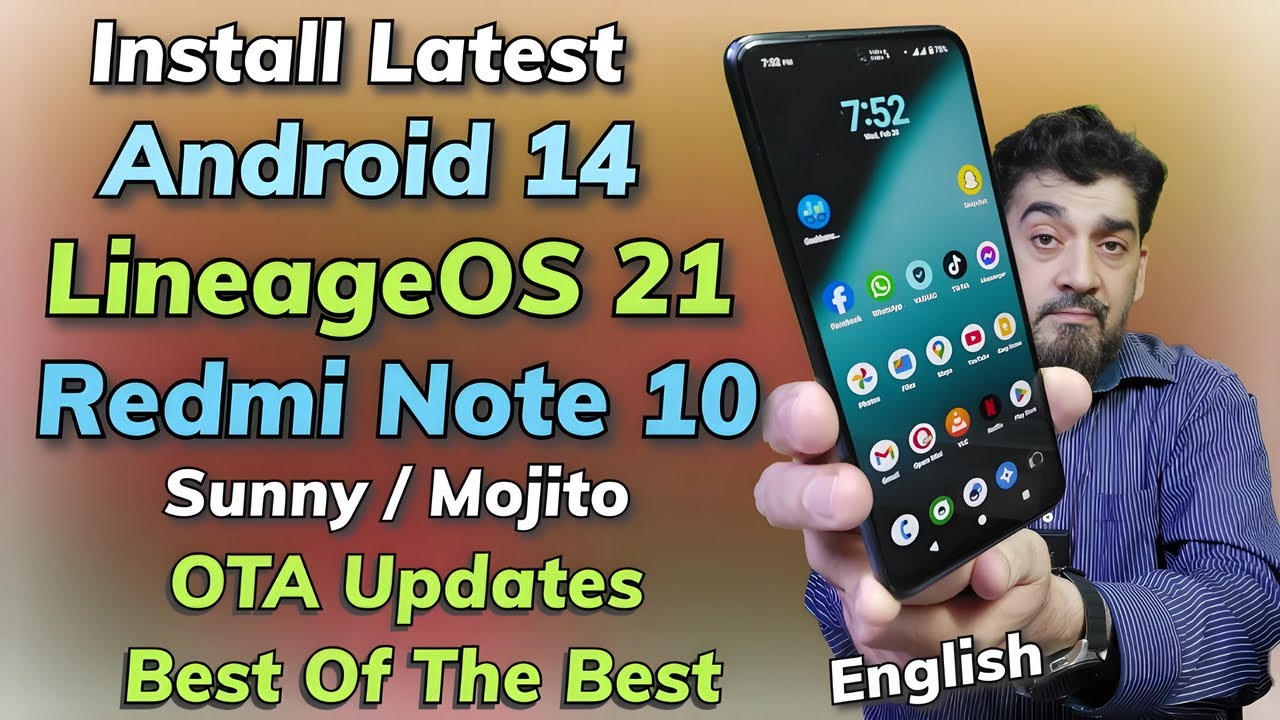 Install Latest LineageOS 21 A14 On Redmi Note 10 English - YouTube