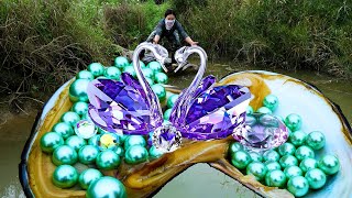 😱💋Giant clams in the wilderness, with countless desirable pearls and gemstones, are so beautiful