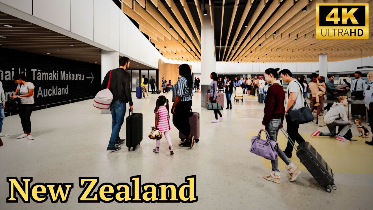 Я гулял по международному аэропорту Окленда, Новая Зеландия, осенью 4K