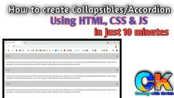 How to make  Collapsibles/Accordion in just 10 minutes | Web developement | 2021
