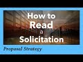 How to read a federal government solicitation for a contract rfp rfq