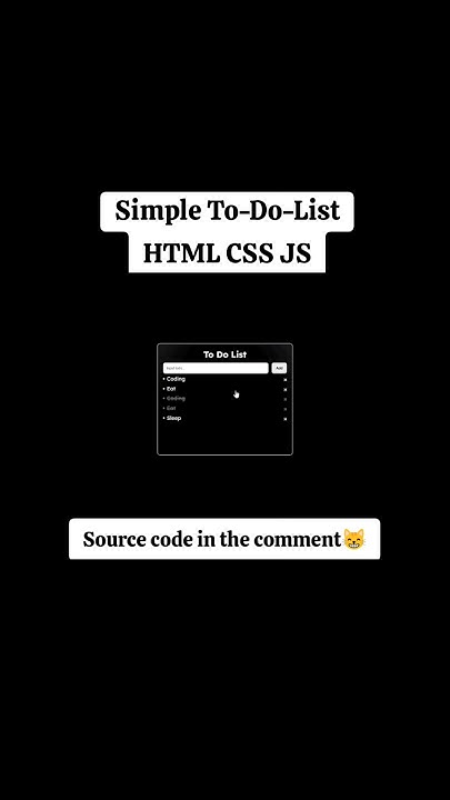 Simple To-Do-List HTML CSS JS - YouTube