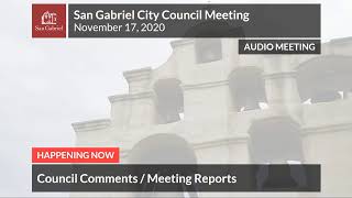 City Council - November 17, 2020 City Council Meeting - City of San Gabriel