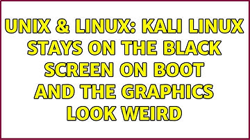 Unix & Linux: Kali Linux stays on the black screen on boot and the graphics look weird