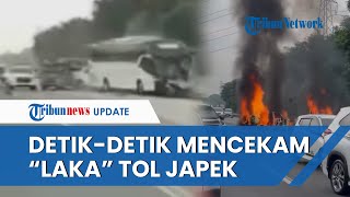 Rekaman Video Detik-detik Kecelakaan Maut di Tol Jakarta-Cikampek KM 58, Grand Max Langsung Meledak