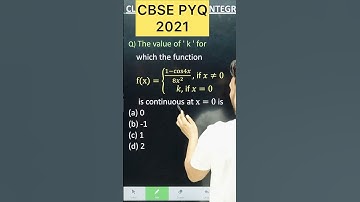 The value of k  for which the function f(x)={((1−cos4𝑥)/(8𝑥^2 ) , if 𝑥≠0 𝑘, if  𝑥=0 is