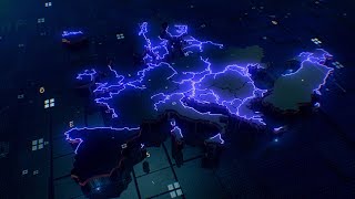 Information Europe Map Digital Background Loop 4k Guide