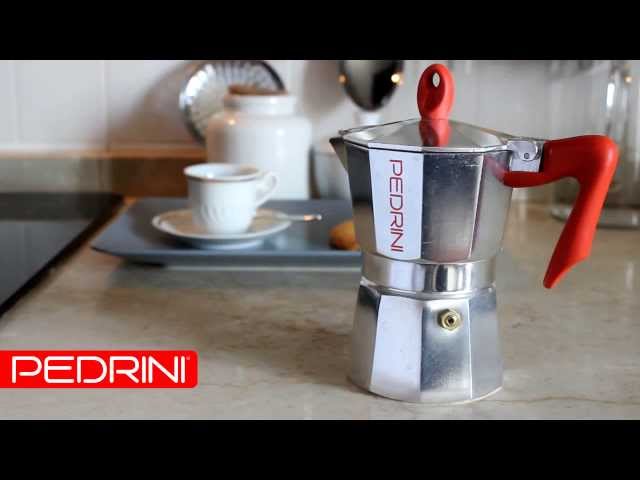 Espresso Coffee Maker Moka Pot: PEDRINI ITALY Polished Aluminium