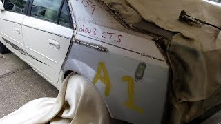 2003 Cadillac CTS Drivers Quarter Panel Welding Done Part 12 of