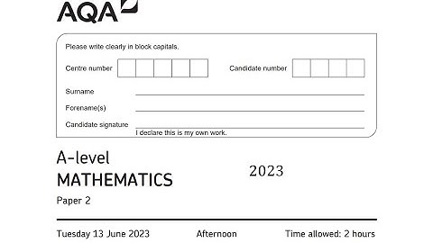 AQA A Level Maths Paper 2 2023