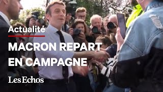 A Dijon, Emmanuel Macron redevient candidat et cible l'extrême droite