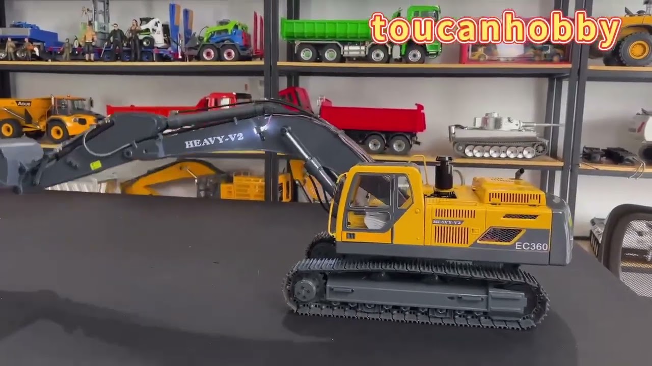 Test JDM-106 360L/EC360 HEAVY-2 V2 1/14 RC hydraulic excavator complete machine model,it’s awesome!