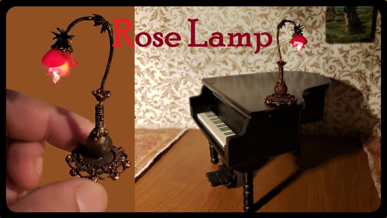 Making Miniature working bronze Rose Lamp for dollhouse /diorama/LED