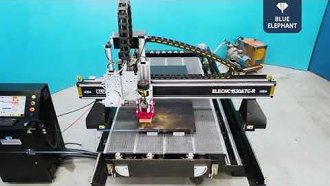 Blue Elephant ELECNC1530ATC Rotary Axis CNC Router with Horizontal Spindle working video