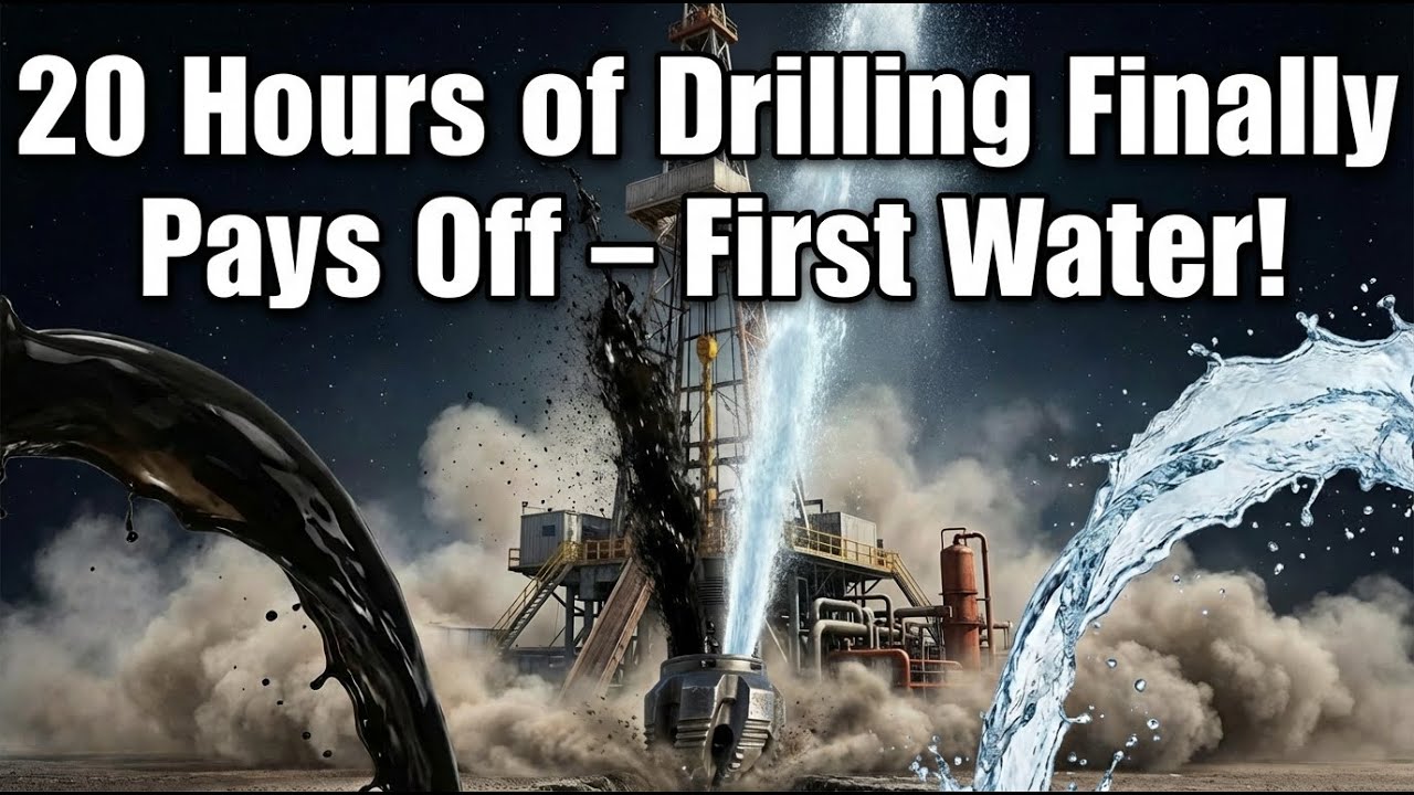 20 Hours of Drilling Finally Pays Off – First Water!